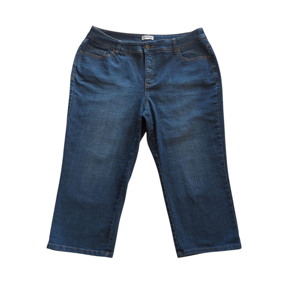 St. John's Bay Denim Capri Jeans 16W Blue Pockets